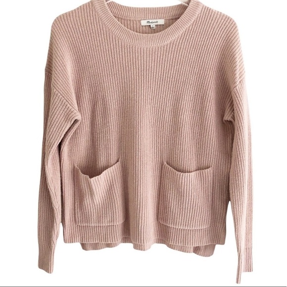 Madewell Patch Pocket Knit Pullover Sweater Blush Pink Size - Picture 11 of 11